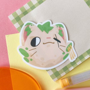 Cat Zoro Sticker – Fun Anime-Inspired Vinyl Decal for Fans | Cute Swordsman Cat for Laptops & Water Bottles