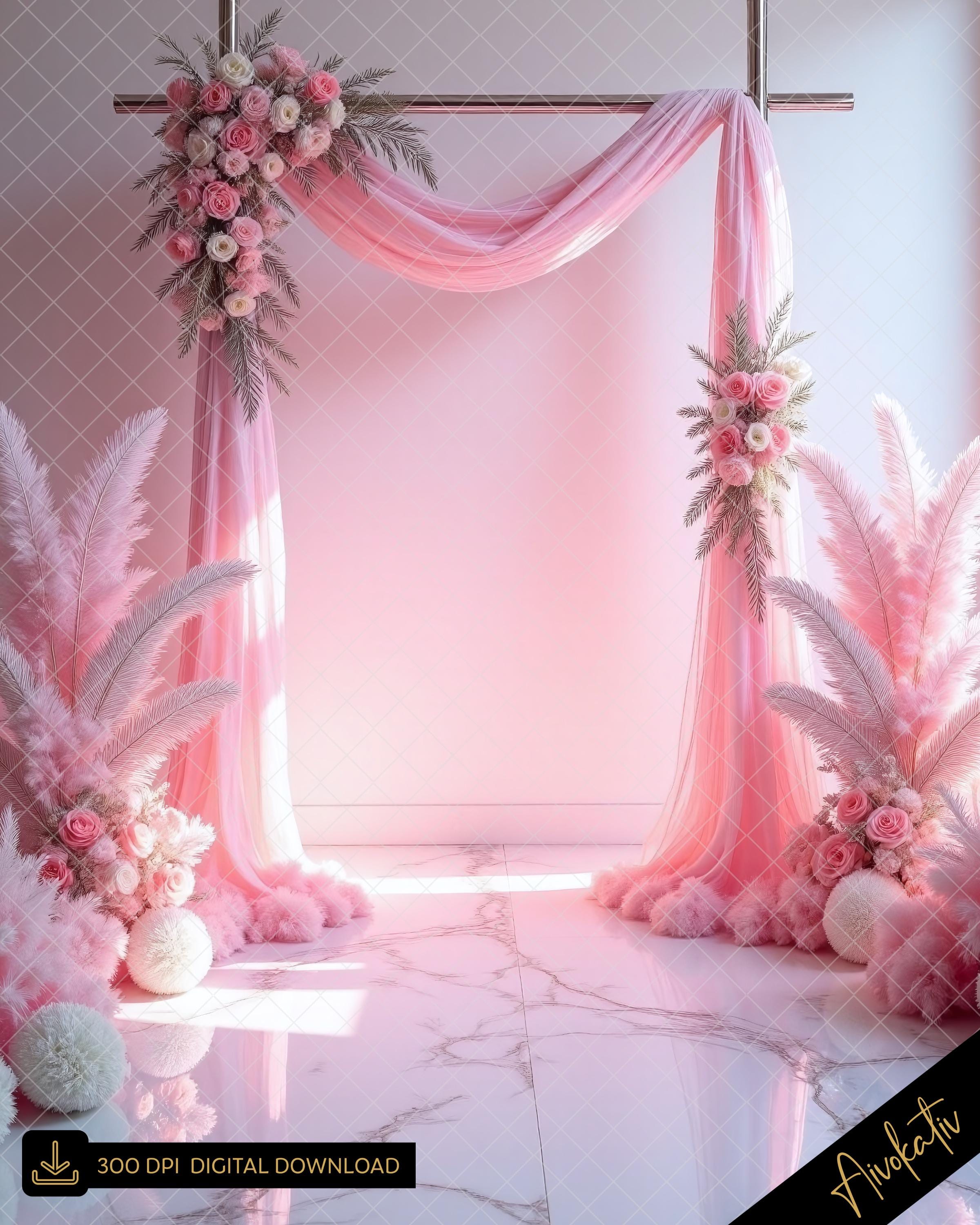 Sfondo Rosa Principessa Per Compleanno E Party – 1,5x1m In Poliestere, Ideale Per Foto Booth E Decorazioni