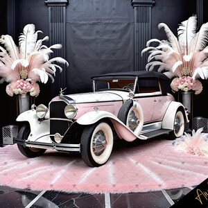 Elegant Gatsby Style Roaring 20's Pink & Black Digital Photography Backdrop, Digital Background Overlay Backdrop Birthday, Party  Backdrop