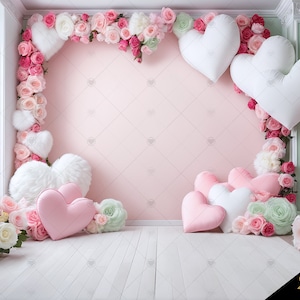 Valentine Hearts Digital Photography Backdrop, Digital Background Composite Backdrop, Sweet Valentine Photography Background, Birthday, Kids