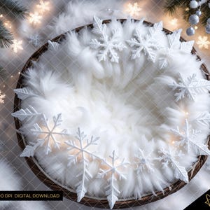 Winter Baby Digital Photo Backdrop, Holiday Digital Backdrop, Newborn Christmas Digital Backdrop, PS Overlay Baby, Digital Newborn Backdrop