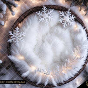 Winter Baby Digital Photo Backdrop, Holiday Digital Backdrop, Newborn Christmas Digital Backdrop, PS Overlay Baby, Digital Newborn Backdrop