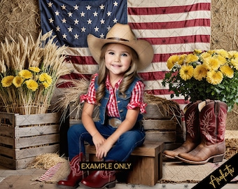 Rustikaler Americana Digitalfotografie Hintergrund, Vaterländischer Digitaler Hintergrund, Unabhängigkeitstag Digitaler Hintergrund Photoshop Overlay 4