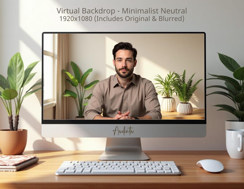 Minimalist Virtual Backdrop – Professional Home Office Backdrop | Zoom ...