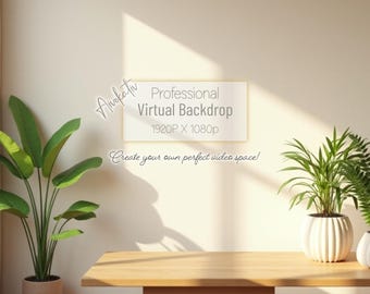 Minimalist Virtual Backdrop – Professional Home Office Backdrop | Zoom / Teams Virtual Background | 1920x1080 HD | Clear & Blurred Versions