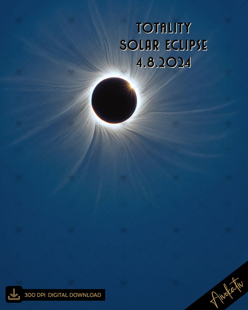 Solar Eclipse 2024 Digital Photography Backdrop, Commemorate the Solar