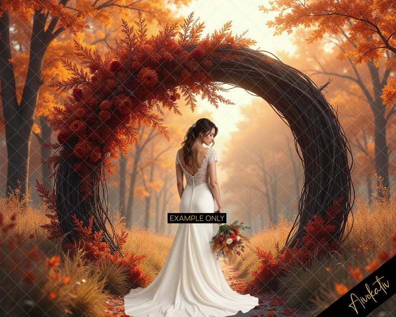 Elegant Fall Arch Backdrop | Digital Download | Wedding, Events ...
