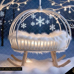 Winter Baby Digital Photo Backdrop, Holiday Digital Backdrop, Newborn Christmas Digital Backdrop, PS Overlay Baby, Digital Newborn Backdrop