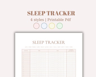 Sleep Tracker Template | Monthly Sleep Log | Sleep Quality Journal | Sleep Hours Tracker | A4/A5/Letter size |Instant Download PDF|Printable