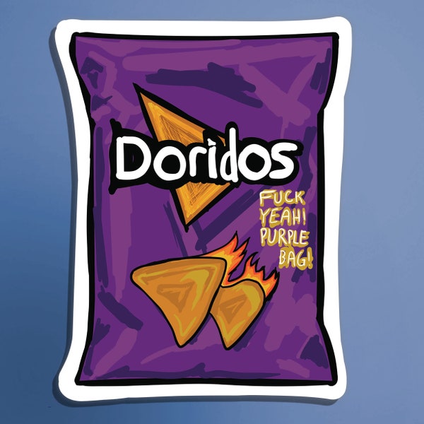 Purple Doritos Funny Waterproof Vinyl Sticker