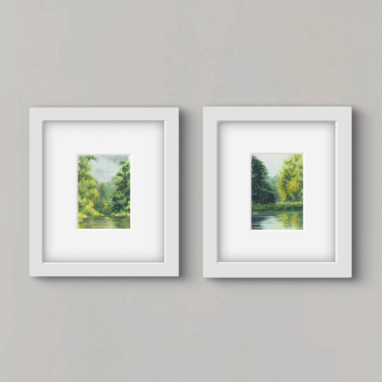 Tortuguero National Park - Costa Rica Original Gouache, Mini ACEO 2.5x3.5 Art Matted to 4x6