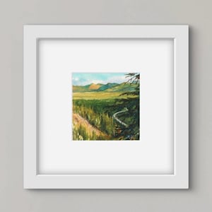 Original Denali National Park Watercolor 4x4 - Alaskan Landscape Art - Hand-Painted Small Mountain Scene