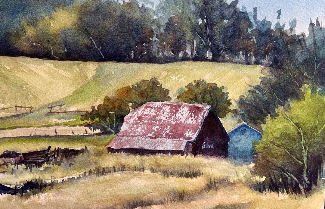 Barn House Painting Fine Art Print From Original Watercolor Etsy