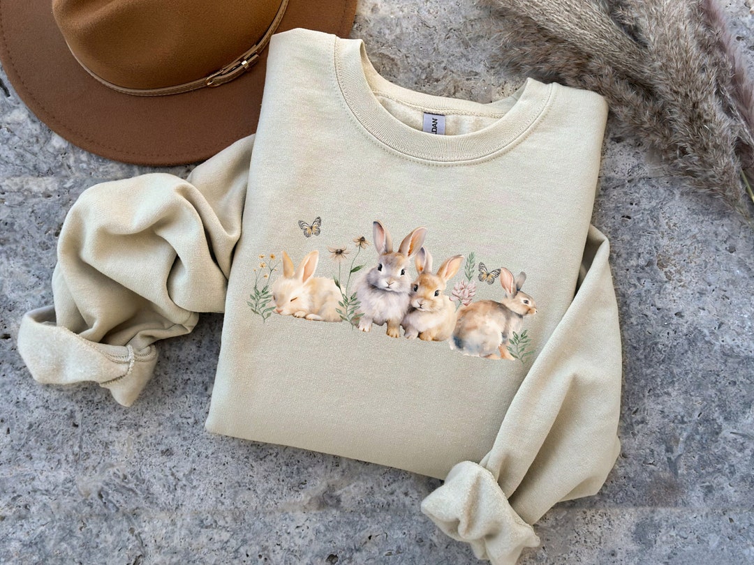 Vintage Bunny Sweatshirt, Easter Bunny Sweatshirt, Cute Easter Bunny ...