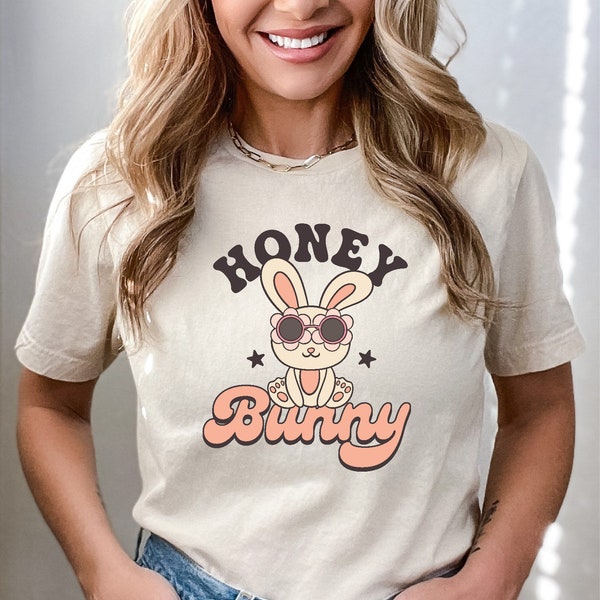 Honey Bunny Easter Shirt, Cute Honey Bunny Flower Sunglasses Easter Day Shirt, Easter Tshirt, Cute Honey Bunny Shirt, Cute Rabbit Shirt,