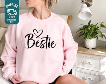 Bestie Heart Graphic Sweatshirt, Best Friend Gift