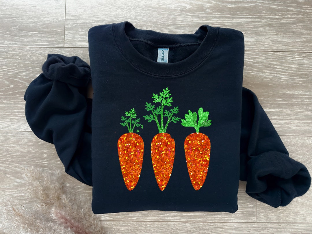 Sparkly Easter Sweatshirt,carrots Youth Sweatshirt, Design Faux Sequins