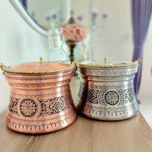 Copper bucket 5 liters,copper pot,solid pure copper,handmade copper bucket,copper yogurt cookware,rustic decorative copper,large bucket