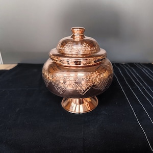 Copper spice jar,handmade copper spice container,copper sugar bowl,coffee and tea bowl,pure copper canister,candy bowl,kitchen decor,for her