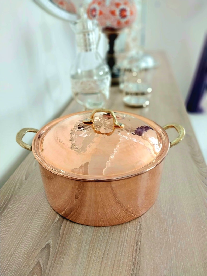 Set of 4 Hammered Copper Pots,handmade Copper Cookware,copper Cooking