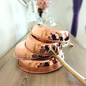 Handmade copper saucepan,copper sahan egg omelet pan,copper pan,luxury saucepan,copper cookware, traditional copper frying pan, solid copper