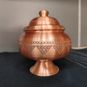 Copper jar with lid,copper storage box,copper spice container set,handmade sugar bowl, coffee and tea bowl, anniversary gift, christmas gift