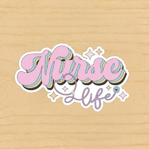 Nurse Life Sticker: Retro Pastel Vinyl Decal for Laptops, Water Bottles