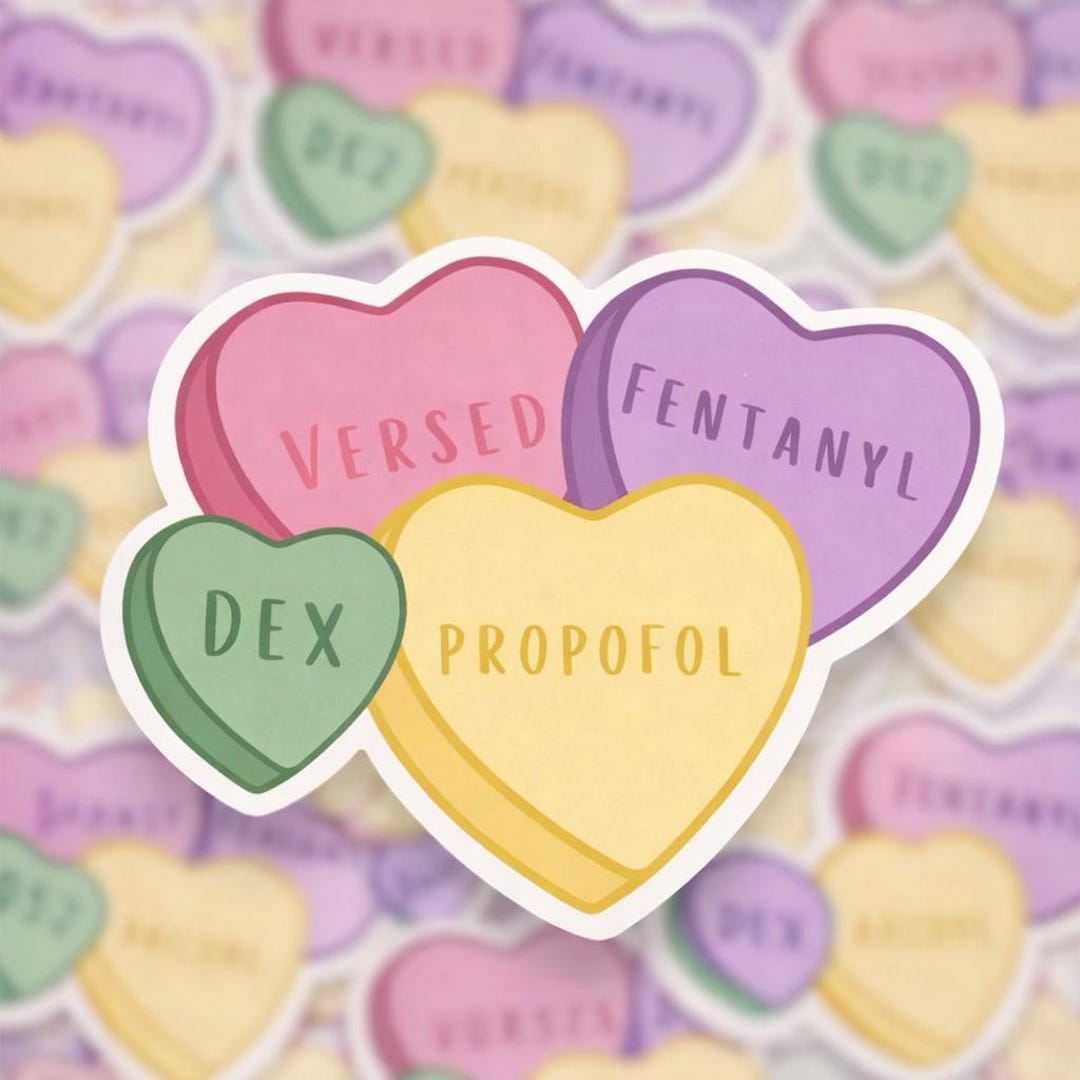 ICU Med Candy Hearts Sticker | Dark Humor Nurse Gift - Etsy