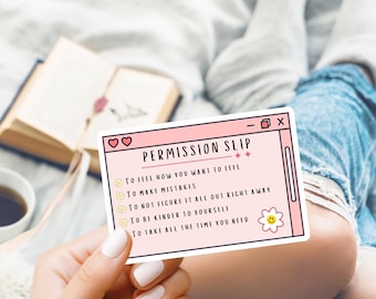 Mental Health Permission Slip Sticker: Therapy Trauma Reminder