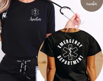 Camiseta personalizada para urgencias: camiseta con nombre personalizado para personal médico
