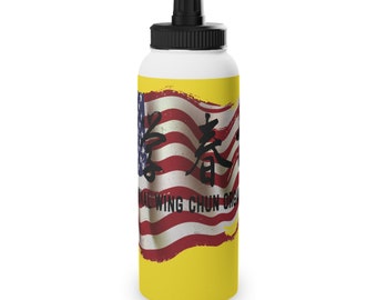 Stainless Steel Water Bottle, Sports Lid 32oz Yellow