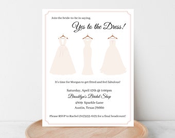 Say Yes to the Dress Invitation: Bridal Shower, Dress Fitting (digital) -  Etsy