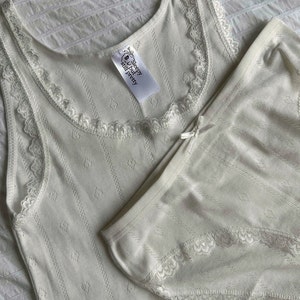 Organic Cotton  White Pointelle Homewear Set