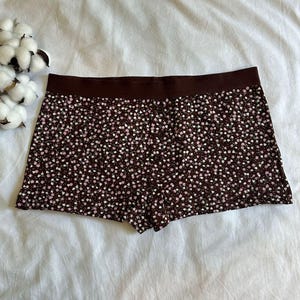 100% Cotton Organic Soft Fabric Brown Flowers Homewear Short