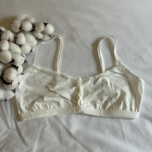 Reggiseno bralette bianco 100% cotone, Coquette Homewears, ispirazione vintage, estetica softcore, pantaloncini da ragazzo, stile scandinavo