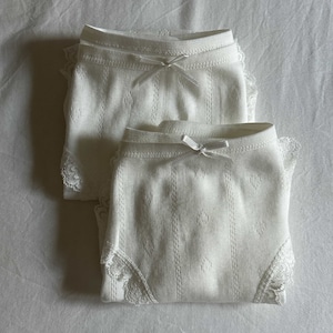 Two & Three Pack Fine Cotton White Pointelle Low Rise Brief Panties