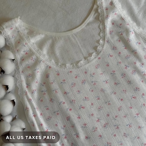 100% Cotton Organic Pointelle Tank Top: Vintage Inspired, Eco-Friendly