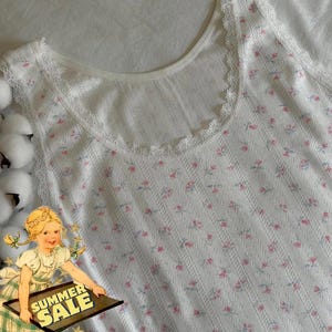 100% Cotton Flower Pointelle Tank-Top