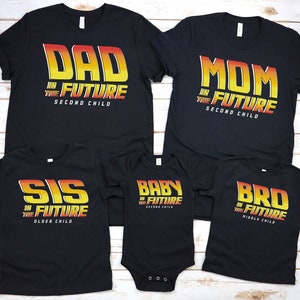 Custom  Family Matching tshirt, Back in the Future Lovers Shirts, Family Shirts, Retro Family tshirt, Gift for family, Best Baby Shower Gift