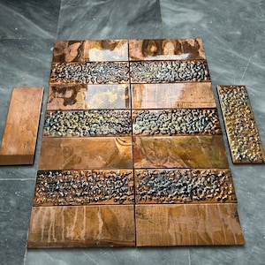 Hammered Patina Blue Copper Tile Backsplash, Kitchen Wall Decor, Fireplace Tiles, Wall Art, Home Decor, Kitchen Decor, Indoor &Outdoor Tiles