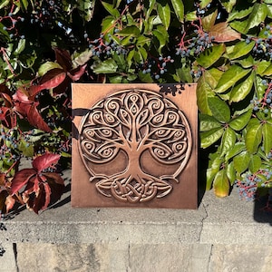 Tree Of Life Copper Mural, Copper Tile Backsplash, Celtic Knots Ornamental Border, Gift Indoor&Outdoor Wall Art, Home Decor, Kitchen Decor