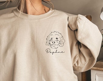 Personalized Pocket Doodle Sweatshirt, Custom Golden Doodle Gifts, Doodle Dad, Doodle Mom Crewneck, Golden Doodle Lover, Custom Dog Name