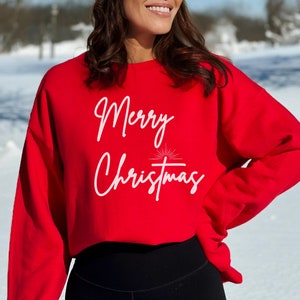 Merry Christmas Sweatshirt, Christmas Sweatshirt, Christian Christmas Shirt, Family Christmas, Ladies Christmas Gift, Gift For Her, Xmas Tee