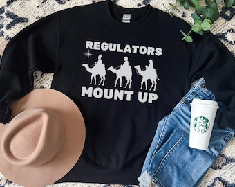 Sudadera con el Monte de los Reguladores, camiseta con el Monte de los Reyes Magos, suéter navideño divertido, sudadera para fiestas navideñas, camiseta con los Reyes Magos en colores cómodos