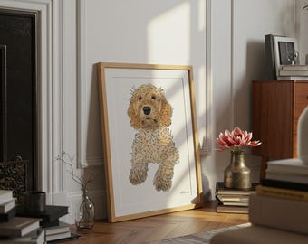 Custom Watercolor Pet Portrait Print: Personalized Dog Art