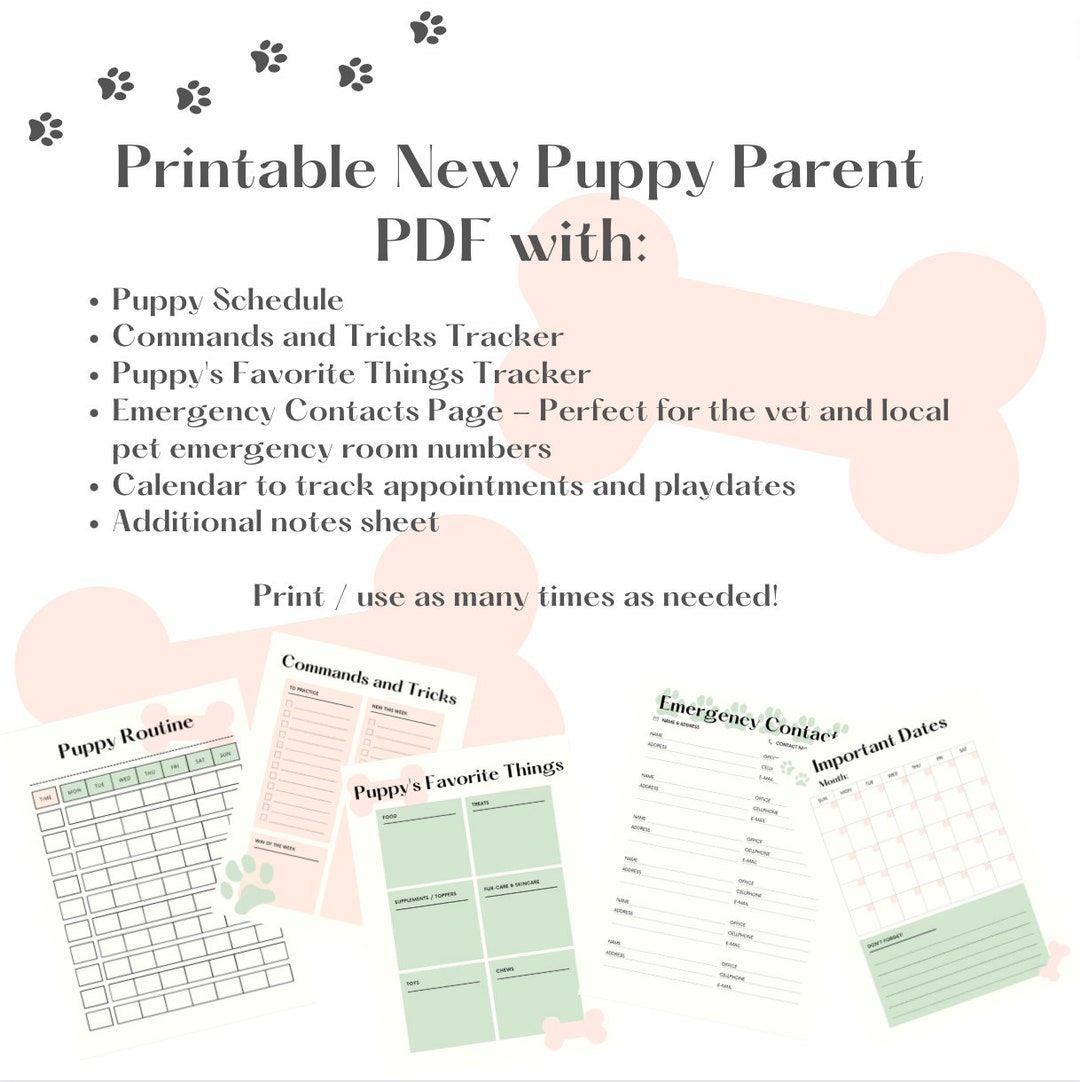 Puppy Training Schedule PDF, Printable Dog Training Schedule, New Puppy ...