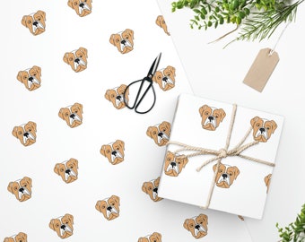 English Bulldog Wrapping Paper, Dog Wrapping Paper, Pet Gift Wrap, Dog Gift Wrap, Gift for Dog Owner