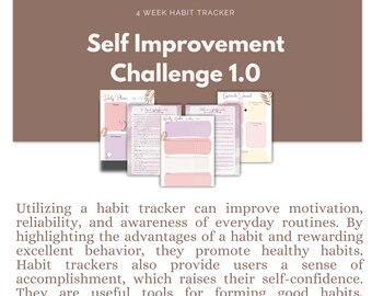 Self Improvement - Habit tracker -Guide -  Daily Planner - Gratitude Journal