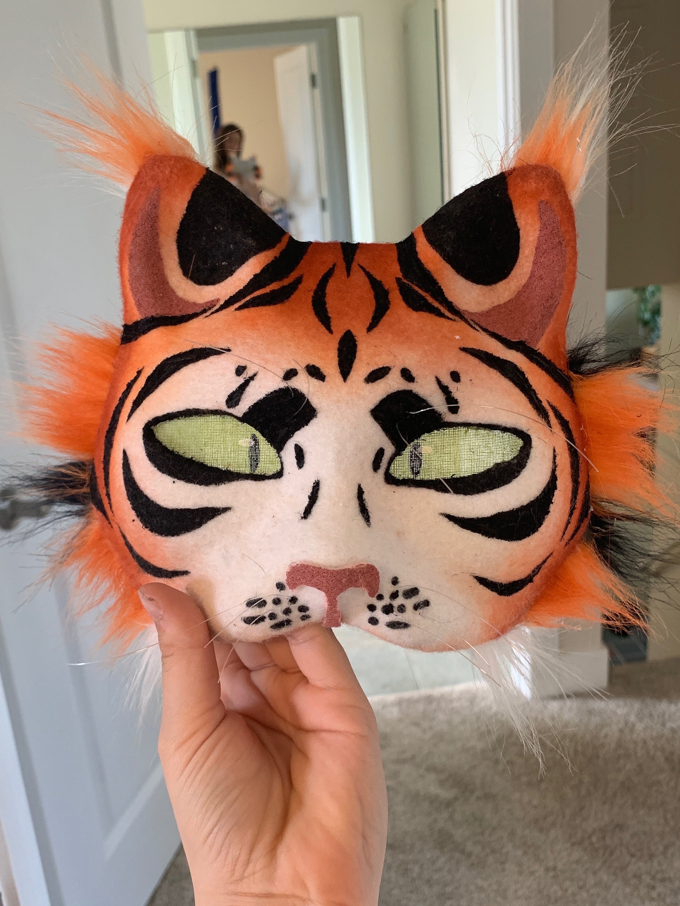 Hand Painted Felted Therian Cat Mask -  Denmark