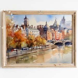 London Watercolor Art | English Landscape Art Printable | London Wall Art Print | London Printable | City Landscape DIGITAL DOWNLOAD | SG08